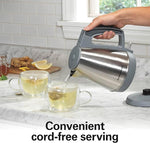Load image into Gallery viewer, Hamilton Beach 1 Liter Electric Kettle, Water Boiler &amp; Heater, Fast 1500 Watts, BPA Free Interior, Cordless Serving, Auto-Shutoff and Boil-Dry Protection, Cord Wrap, Stainless Steel (41065)