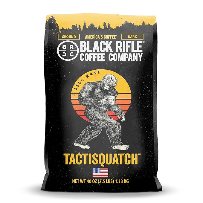 Black Rifle Coffee Company Tactisquatch, 40oz Bag, Ground Coffee Dark Roast - Roasted Blend Made from Arabica Beans - Colombian & Brazilian Beans - Veteran Founded & American Made