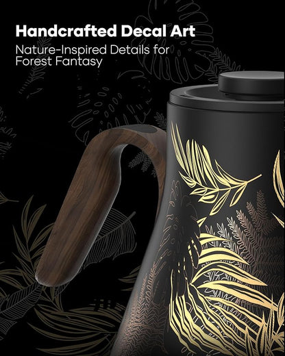 Cocinare FLOW B9 Gooseneck Electric Kettle, Precise Temperature Control for Pour-Over Coffee & Tea Brewing, Stainless Steel Interior, Rapid Heating for Boiling Water 0.9L (Rainforest)