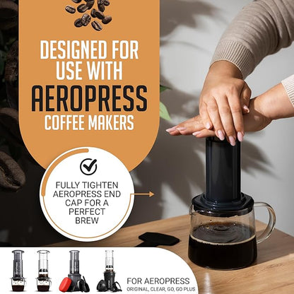 HEXNUB - Reusable Metal Filter for AeroPress Coffee Maker, Stainless Steel Filter Fits AeroPress Original & Go Coffee Press, Fuller Bodied Coffee Than Paper Filters - COPPER MESH