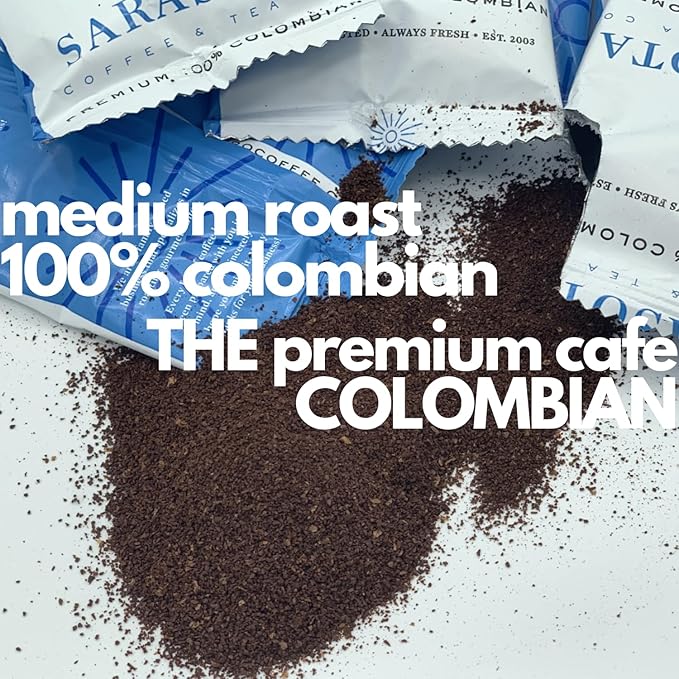 Ground Coffee | Colombian Medium Roast Low Acid Mold Free Pouches | Bulk Packets | Gourmet Columbian Powder Packs for 12 Cup Drip Maker | Premium Highest Rated Individual Premeasured Commercial Bags