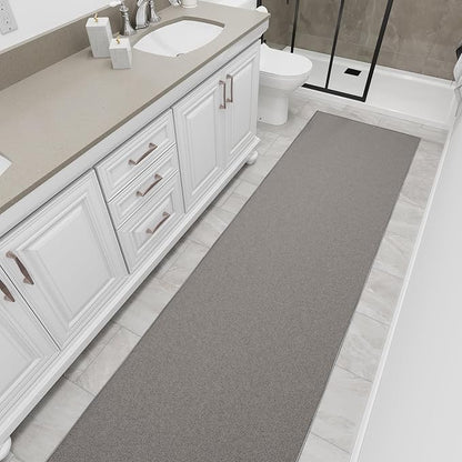 Ottomanson Hallway Runner Rug 2'7" x 9'10" Non Slip Solid Area Rugs Easy to Clean Laundry Rug Runner Durable & Pet Friendly Floor Carpet Runners for Hallways Entryway Living Room Kitchen, Gray
