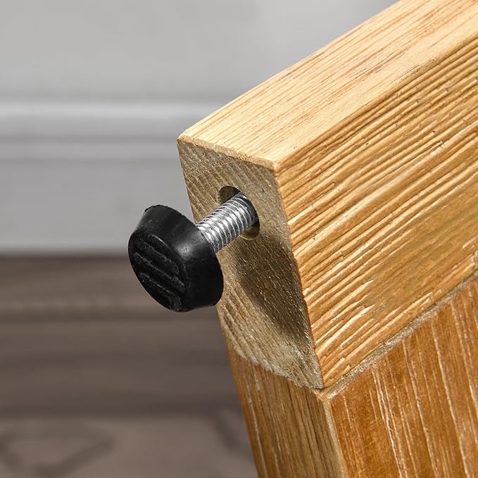 PADMA HOUSE 25" Round Wood End Table, 2-Tier Solid Wood Rounded Accent Side Table Circle Nightstand Table with Storage Shelf Vintage Furniture for Home Living Room Bedroom,Oak 3338OA