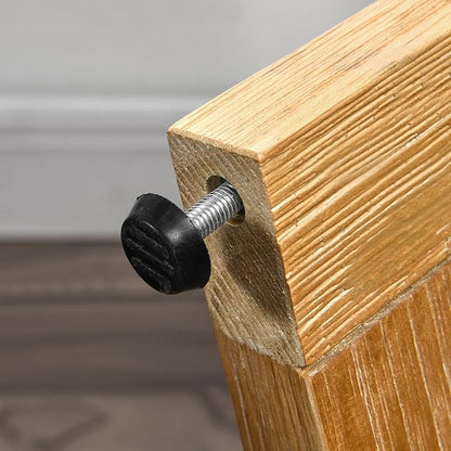 PADMA HOUSE 25" Round Wood End Table, 2-Tier Solid Wood Rounded Accent Side Table Circle Nightstand Table with Storage Shelf Vintage Furniture for Home Living Room Bedroom,Oak 3338OA