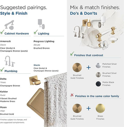 Amerock | Clear/Champagne Bronze | Glacio | 5 Piece | Bathroom Accessories Set