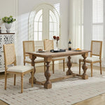 Load image into Gallery viewer, French Country Dining Chairs Set of 4, Beige Modern Kitchen &amp; Dining Room Chairs, Rattan Dining Chair with Linen Upholstered Cushion, High Cane Back, Wood Legs, Sillas de Comedor (Beige, 4 Pcs)