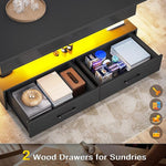 Load image into Gallery viewer, SEDETA 40" Lift Top Coffee Table, Coffee Tables with Storage for Living Room, Small Coffee Table with 2 Drawers &amp; LED Light for Dining Reception Room, Black