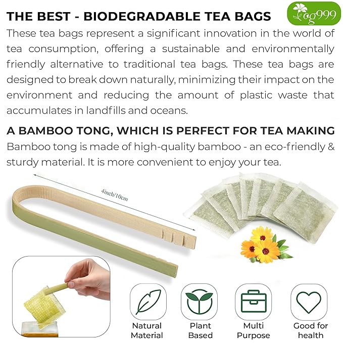 TOG999, Premium 200 Moringa Leaf Tea Bags, 100% Natural & Pure from Moringa Leaves. Loose Leaf Moringa Herbal Tea. Moringa Leaf Tea. No Sugar, No Caffeine, No Gluten, Vegan.