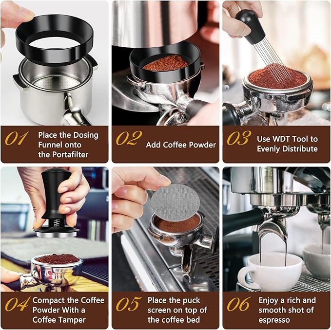 Y-Step 25 PCS Espresso Accessories Kit, Espresso Tamper Kit Coffee Tamper Set, 51mm Espresso Tamper with Spring Loaded Calibrated, 51mm Espresso Puck Screen and Dosing Funnel, WDT Tool, Latte Art Kit