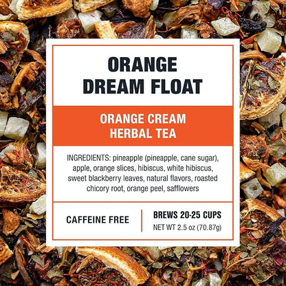 Tiesta Tea - Orange Dream Float Tea, Loose Leaf, Orange Cream Herbal Tea, Premium Caffeine-Free Tea Blend, Make Hot or Iced & Up to 25 Cups, 2.5 oz Resealable Pouch