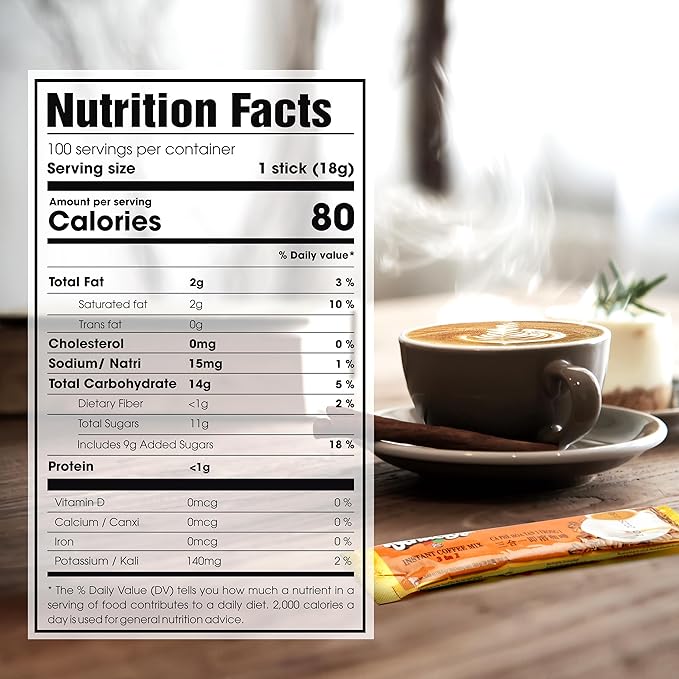 Vinacafe Premium 600 Sticks 3 in 1 Instant Coffee Mix, 100 Coffee Sticks Single Serves in 6 Packs