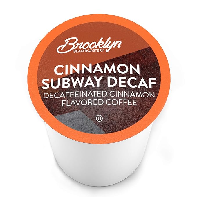 Brooklyn Beans Decaf Coffee Pods, Cinnamon Subway - Compatible with Keurig K Cup Brewers Including 2.0 Machines, 40 Count, Spicy and Sweet