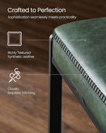 Load image into Gallery viewer, VASAGLE EKHO Collection - Bar Stools Set of 2, Counter Height Bar Stools, Synthetic Leather with Stitching, Mid-Century Modern Counter Stools, 26-Inch Tall, Kichen Home Bar Dining Room, Forest Green