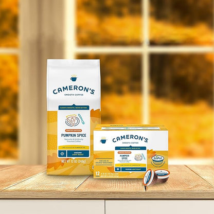 Cameron's Coffee Holiday Single Serve Pods, Flavored, Pumpkin Spice, 12 Count