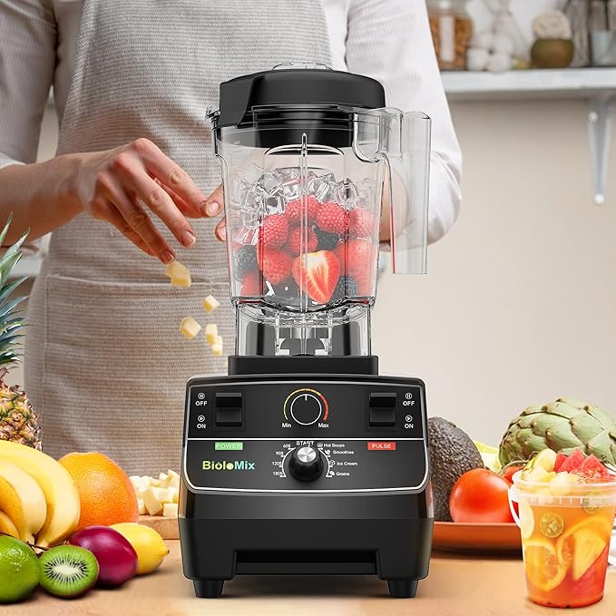 Professional Smoothie Blender, Countertop Blender, Commercial Blender 2200W High Power with 68oz Pitcher, Smart Timer, blenders for kitchen for smoothies, ice, Soup, fish, Dessert With 1 Juice Glass