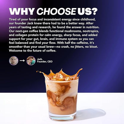 Everyday Dose Premium Adaptogenic Mushroom Coffee with Grass-Fed Collagen, Chaga, Lions Mane & L-Theanine for Better Focus, Energy, Digestion, Skin, and Immunity 30 Servings