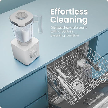 Chefman Obliterator 48 oz Countertop Blender for Smoothies, 1380W Motor to Crush Ice, Nuts, and Frozen Fruit with Stainless Steel Blade, Auto Blend Function, Includes 20 oz Travel Jar