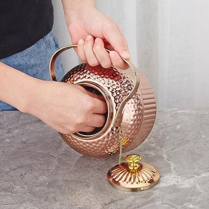 SANQIAHOME Antique 1.2L (40Oz) Stainless Steel Teapot with Infuser copper