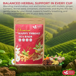 Load image into Gallery viewer, Premium Happy Throat Herbal Tea – 75 Bags Of Supper Tea Blend: Marshmallow Root, Slippery Elm &amp; Ginger – Dry &amp; Sore Throat Relief – Caffeine-Free, No Honey, No Citrus – No Sugar