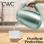 Load image into Gallery viewer, COOK WITH COLOR Electric Kettle - Rapid Boil, Sleek Design, and Safety Features - Great for Quick and Easy, Stainless Steel Sage, 1.7 Liters