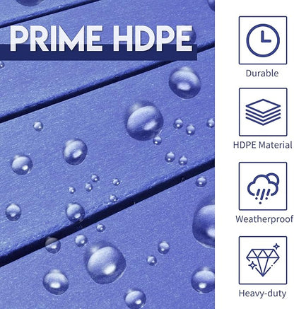 LZRS Outdoor Side Table - 2-Tier Adirondack HDPE Patio End Table for Pool, Porch,Balcony & Backyard,Weather Resistance for Indoor and Outdoor use(Navy Blue)