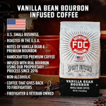 Load image into Gallery viewer, Fire Department Coffee - Vanilla Bourbon Coffee - Gives Back to Firefighters - Vanilla Bean Bourbon Infused Whole Bean - Non-Alcoholic - Roasted in the USA - Veteran Owned - 12 oz