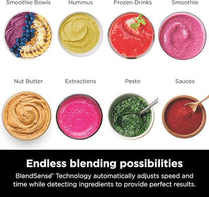 Ninja TB201 Detect Power Blender Pro, BlendSense Technology, For Smoothies, Shakes & More, 1800 Peak Watts, 72 oz. Pitcher, Blender, Black