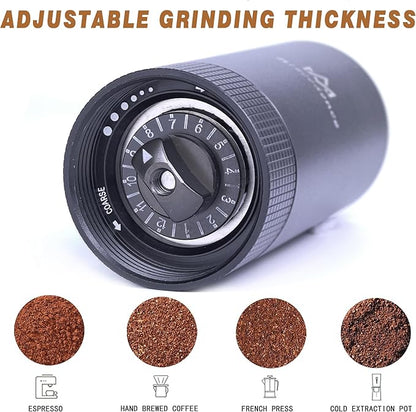 Manual Coffee Bean Grinder Internal Adjustable Setting Double Bearing Positioning, hand burr coffee grinders for home use Perfect for Camping