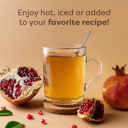 Waka Instant Green Tea Mix, Pomegranate Flavored - 100% Tea Leaves, No Additives, Unsweetened Tea Powder in Bulk Pouch – Easy Quick Hot and Iced Teas, Up to 200 Cups (4.5oz)