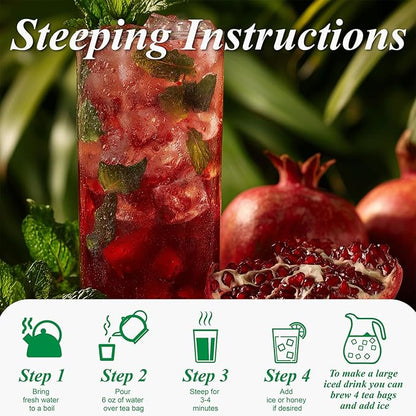 WT WEETEE Pomegranate Green Tea Bags 100 Count, Made of Sencha Green Tea with Pomegranate Flavor, Hibiscus & More, Caffeinated Tea