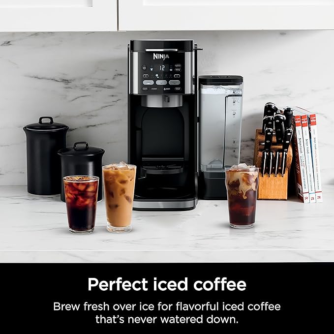 Ninja | Drip Coffee Maker | DualBrew Pro Hot & Iced Coffee Machine | Use with K-Cup Coffee Pods | 3 Brew Styles (Classic, Rich, & Iced) | 60oz Removable Reservoir & Dishwasher Safe | Black | CFP101