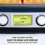 Load image into Gallery viewer, GreenPan Elite 4-Square Belgian &amp; Classic Waffle Maker, Healthy Ceramic Nonstick Aluminum Dishwasher Safe Plate,Adjustable Shade/Crunch Control Wont Overflow Easy Clean,Breakfast,PFAS-Free,Oxford Blue