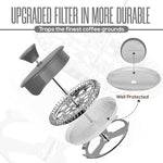 Load image into Gallery viewer, Utopia Kitchen French Press Espresso and Tea Maker with Triple Filters, Stainless Steel Plunger and Heat Resistant Borosilicate Glass (Grey, 34-oz (Pack of 1))