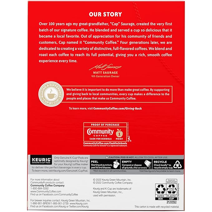 Community Coffee House Blend 96 Count Coffee Pods, Medium Dark Roast, Compatible with Keurig 2.0 K-Cup Brewers, 24 Count (Pack of 4)