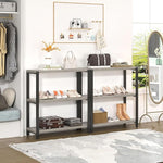 Load image into Gallery viewer, FOLUBAN 3 Tier Bookshelf, Industrial Wood and Metal Book Shelf and Bookcase, Short Book Case for Office Living Room Bedroom, Light Grey