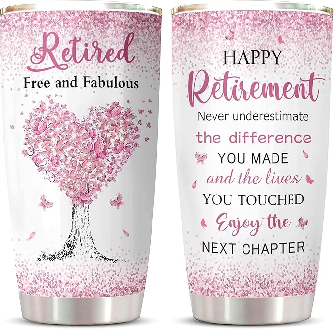 ZANIION Retirement Gift for Woman 2025 Tumbler 1PC, Best Retirement Gifts Ideas, Retirement Gifts Mug, Retired Gifts for Women, Retirement Party Decorations, Farewell Gifts for Coworkers Cup 20oz