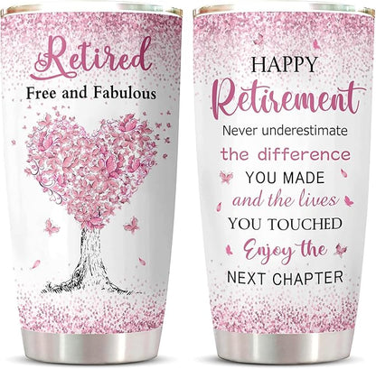 ZANIION Retirement Gift for Woman 2025 Tumbler 1PC, Best Retirement Gifts Ideas, Retirement Gifts Mug, Retired Gifts for Women, Retirement Party Decorations, Farewell Gifts for Coworkers Cup 20oz