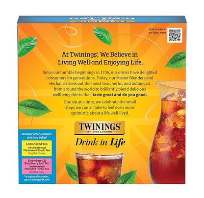 Twinings Black Iced Tea, 72 Oversized Tea Bags, Makes 18 Pitchers or 144 Servings, Unsweetened, Caffeinated, 72 Count (Pack of 1)