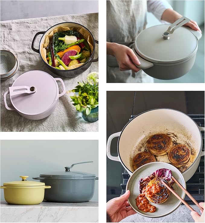 Vermicular Oven Pot 2.0 | Lightweight Enameled Cast Iron Pot | 22cm (3.7 Qt) | Non-Toxic | Induction-compatible | Dutch Oven | Made in Japan | Hazelnut Brown