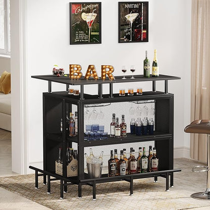 LITTLE TREE Home Bar Unit Mini Liquor Table Cabinet