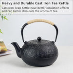 Load image into Gallery viewer, 60.9oz YJX Cast Iron Teapot, Japanese Tetsubin Tea Kettle for Stovetop Safe, Cast Iron Tea Pot with Infuser for Loose Leaf, Black Kettle Teapot, Good Gift For Tea Lovers(1800ml)