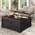 Load image into Gallery viewer, Itaar 39.4'' Lift Top Coffee Table with Storage, Farmhouse Coffee Tables for Living Room, Square Coffee Table with Large Hidden Compartment &amp; 2 Drawers &amp; Adjustable Shelves, Black