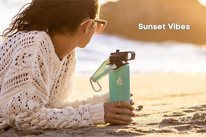 HYDRO CELL Stainless Steel Insulated Water Bottle with Straw - For Cold & Hot Drinks - Metal Vacuum Flask with Screw Cap and Modern Leakproof Sport Thermos for Adults (Teal 24oz)