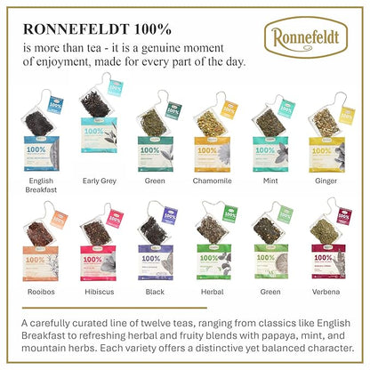 Ronnefeldt 100% Very Early Grey – German Loose Leaf Earl Grey Black Tea with Natural Bergamot – Bold & Aromatic – Caffeine Boost – 15 Individually Wrapped Bags