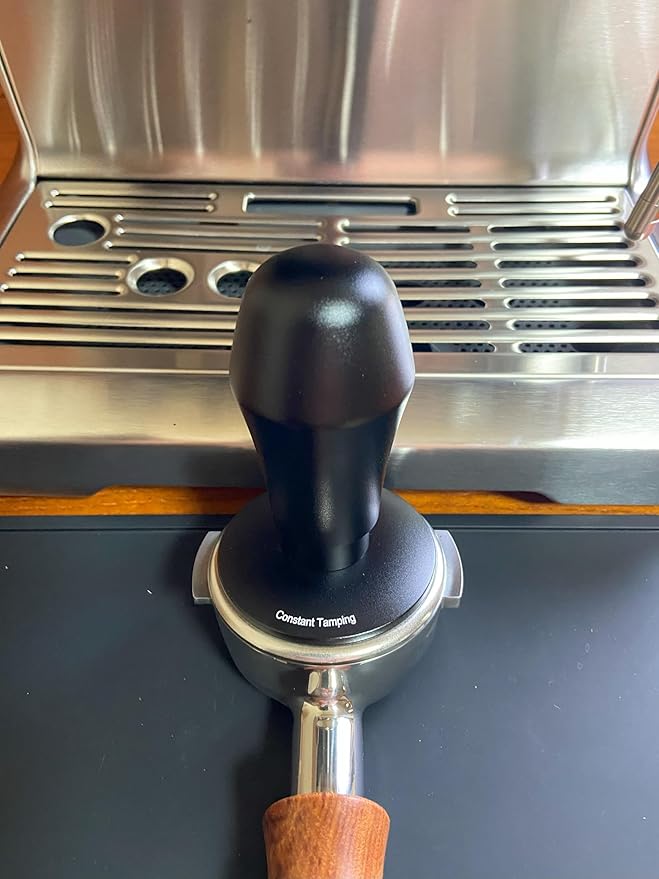 58mm Espresso Tamper 30lbs Calibrated Coffee Tamper Stainless Steel Hand Tamper Compatible with Rancilio Breville Gagia E61 GroupHead Bottomless Portafilter Tamper-Flat Base, Black