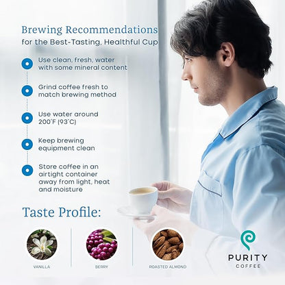 Purity Coffee BALANCE 2/3 Decaf Medium Roast Coffee Single-Serve K Pods (12ct Cups) - Specialty-Grade Mountain Water Processed Decaf + Regular Arabica Blend- USDA Certified Organic Decaffeinated - Third Party Tested for Mold, Mycotoxins, Pesticide Residue