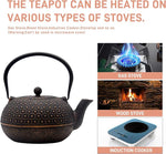 Load image into Gallery viewer, 60.9oz Large Cast Iron Teapot for Stovetop Safe, 6 Cup Tea Kettle, Japanese Style Cast Iron Teapot with Stainless Steel Infuser for Loose Tea, Suitable for All Heat Sources(1.7QT/1.8L)
