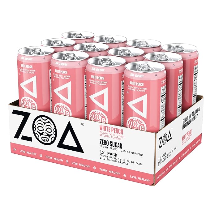 ZOA Zero Sugar Energy Drinks, Tropical Taste Pack - Sugar Free with Electrolytes, Healthy Vitamin C, Amino Acids, Essential B-Vitamins, and Caffeine from Green Tea - 12 Fl Oz (Pack Of 36)