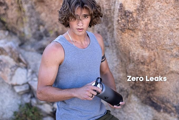 HYDRO CELL Stainless Steel Insulated Water Bottle with Straw - For Cold & Hot Drinks - Metal Vacuum Flask with Screw Cap and Modern Leakproof Sport Thermos for Adults (Graphite/Black 40oz)