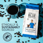 Load image into Gallery viewer, Stella Blue Whole Bean Coffee, Big Cat Blend, Medium Roast Caramel Hazelnut, Fruity Notes 100% Arabica Beans, Ethically Sourced from Central and South America, Smooth Balanced, 12oz Bag